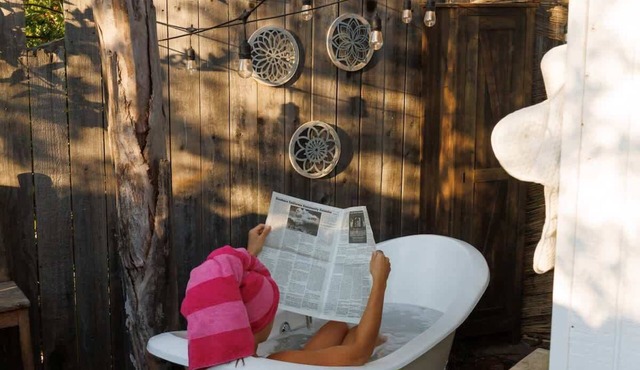 Outdoor Clawfoot, Hot Tub, Deck