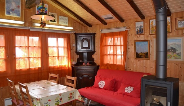 Outside: Mazot on 2 floors, for 2-4 people, balcony on 3 sides upstairs and beautiful terrace with g