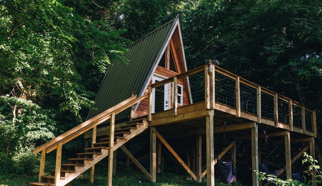 Oxley in the Woods: Off-Grid A-Frame Treehouse nestled in the woods