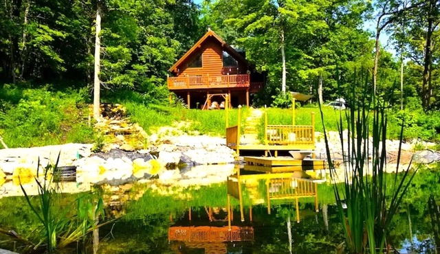 Paint Creek Lodge . 5 Bedroom A-Frame Log Cabin W/Hot Tub & Swimming Pond