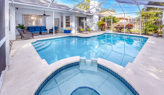 Palm Harbor Paradise | Spacious Home with Pool & Hot Tub