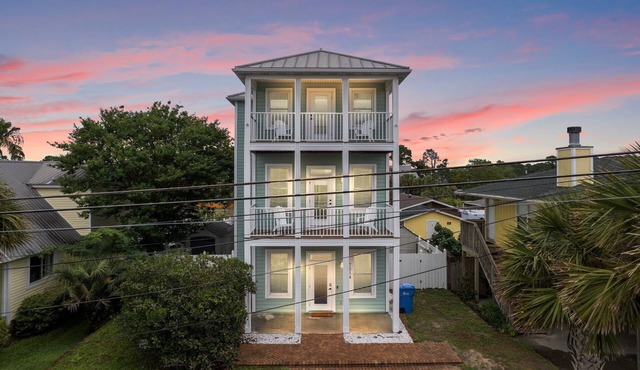 Panama City Beach House with Heated Private Pool, Gulf Views, & Steps to Beach!