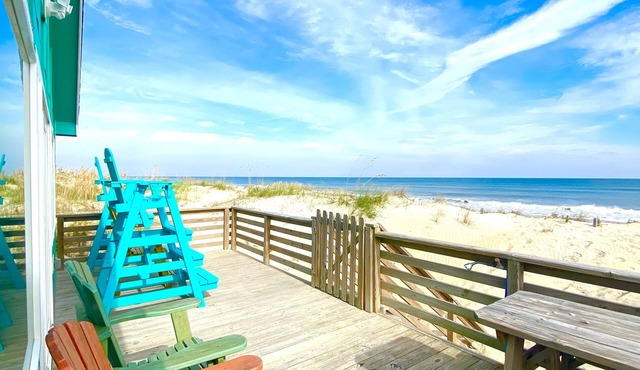Panoramic Ocean Views in this Updated Vintage Beach Box Right on the Beach!