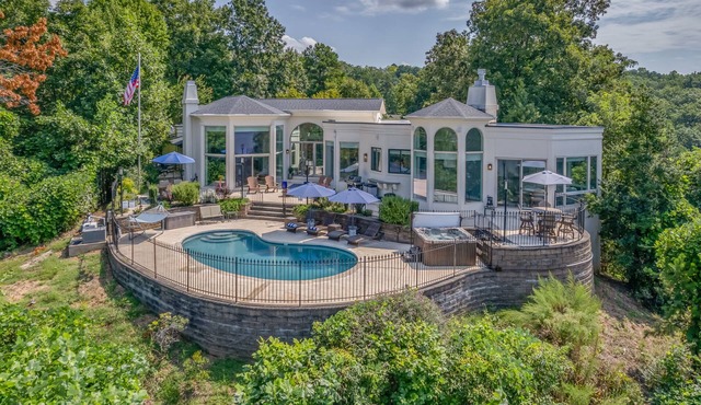 Panoramic Pool Paradise | A Luxury Retreat in Lake Lure with Boathouse and Pool