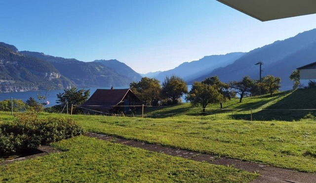 Panoramic room overlooking Lake Thun