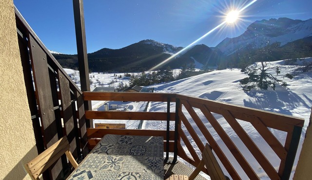 Panoramic view studio in the heart of Gresse en Vercors