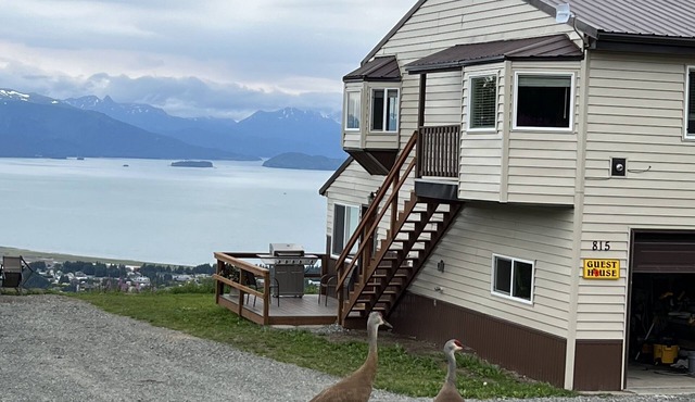 PANORAMIC VIEW OF KENAI MOUNTAINS AND HOMER SPIT