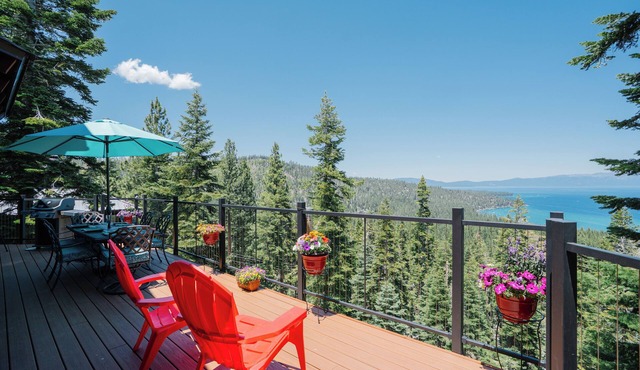 Panoramic View Of Lake Tahoe, Access Private Sandy Beach-Buoy Possible Lago Azul By Tahoe Time VR