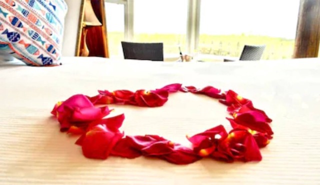 Panoramic Windows, Double showers, Fireplace