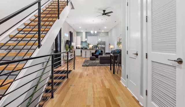 PANTHERS THEMED 3-bedroom DUPLEX; 2 livings rooms & 2 kitchens, in uptown.