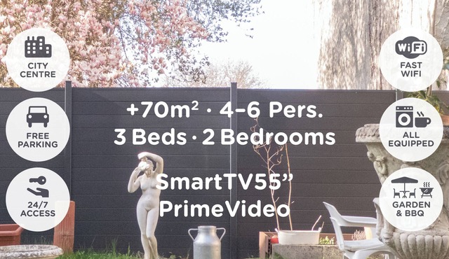 Paradis - Cosy Comfy 3Beds 70m² Central FastWiFi SmartTV55" PrimeVideo BBQ