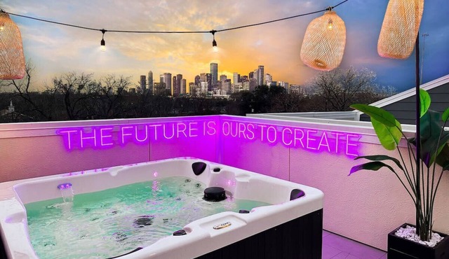 Paradise Palace Best Rooftop in HTX w/Hot Tub