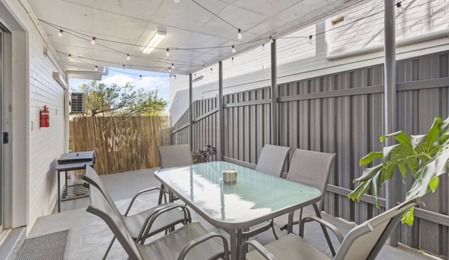 Patio with BBQ | Festoon Lights | Full Kitchen