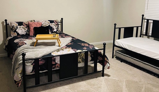 Peaceful and cozy master suite with private bathroom and walk in closet