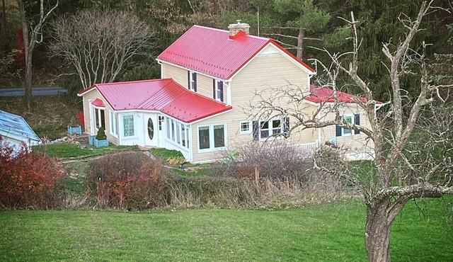 Peaceful country farmhouse.