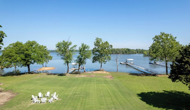 Peaceful Lakefront Retreat w/Private Dock Game Room Fire Pit Pet-Friendly