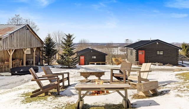 Peaceful Modern Cabins for Families w/Hot Tub, Firepit, Mountain Views & Trails