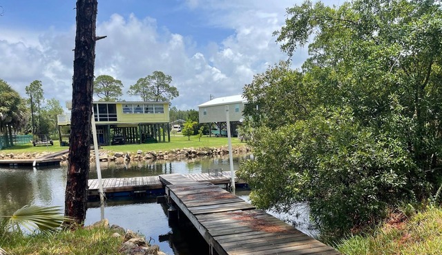 Peaceful pile dwelling two bedroom home.