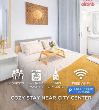 peaceful retreat & cozy apartment in reims , sleep4 ,near city center , free public parking