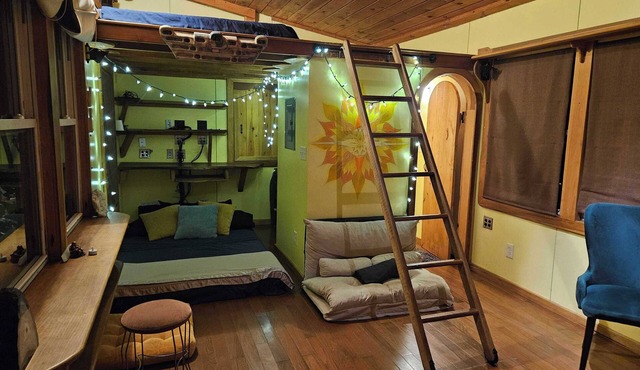 Peaceful Streamside 1-bedroom cabin with AC edge of Pisgah, Craggy