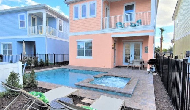 "Peachy Keen" 3BD Pool & Spa Cottage Near Disney