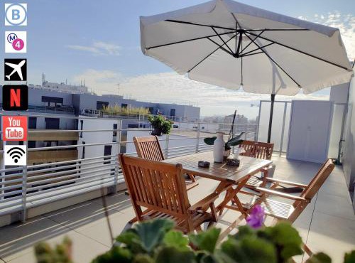 Penthouse 108 m2 - Rooftop - Parking - Paris Sud