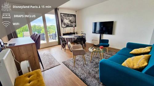 Penthouse lumineux 20min Paris et Disney avec 2 balcons