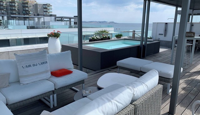 PENTHOUSE on the beach, PRIVATE swimming pool from June to September, large rooftop, 4 bedrooms