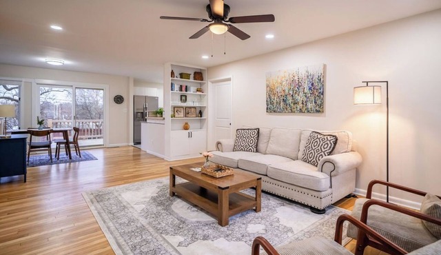 Perfect base camp house with basement game room, and large deck! Close to KU