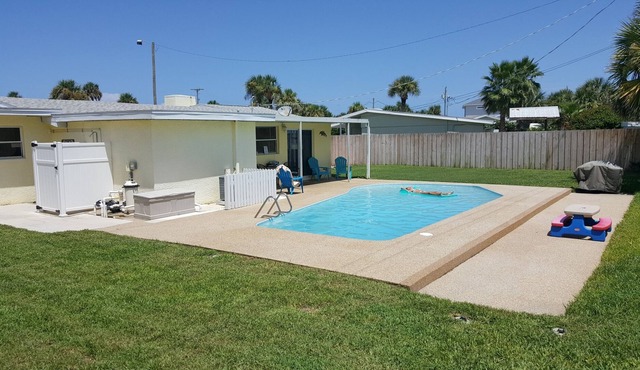 Pet Friendly Beach House With Pool. The beach is just a 1 min walk.