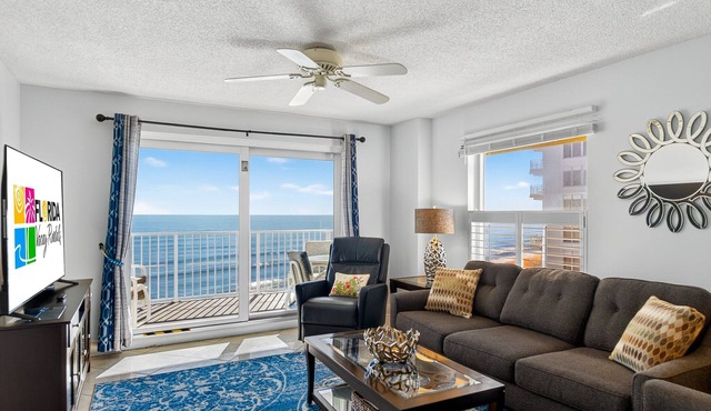 Pet friendly, direct oceanfront corner 2/2 with spacious balcony and heated beachfront pool