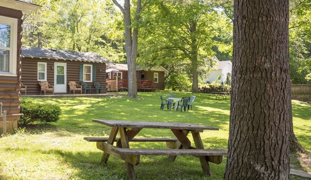 “Pet-Friendly Geneva Lake Cabins – Fire Pit, Private Units, Walk to Lakefront”