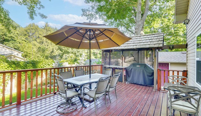 Pet Friendly w/Fire Pit: Walk to the Beach!