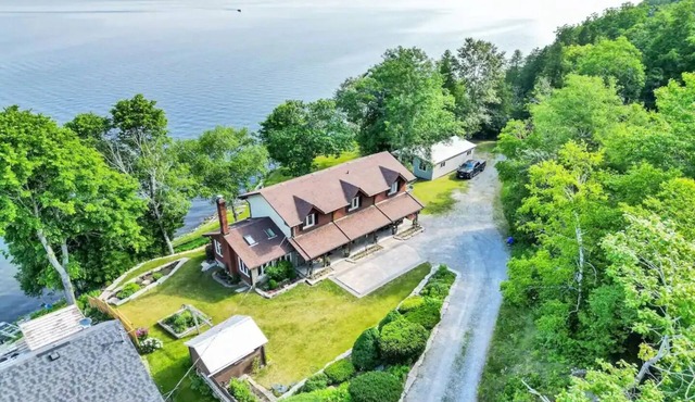 Pet friendly, waterfront cottage on Rice Lake with scenic lake views.
