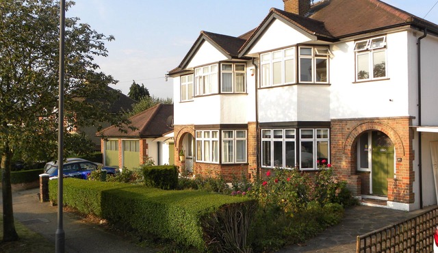 Pets welcome at family home with piano and lovely garden with parking for two.