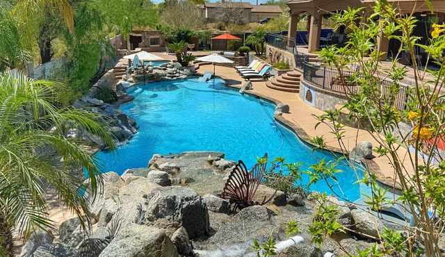 Pickleball Court! +GIANT Pool w/Waterslide! Game Room, Hot Tub, Golf+