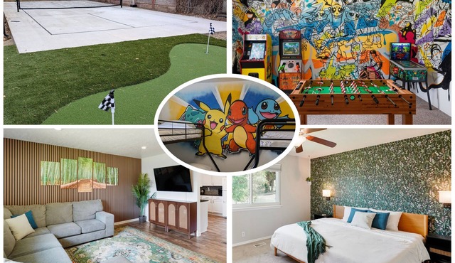 Pickleball, Golf, Arcade, Sleeps 15 people! Near Mountains, Ski Resorts, BYU/UVU