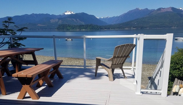 Picturesque Hood Canal Waterfront with Olympic Mountain View