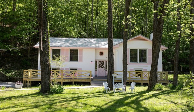 Pink Country Cottage w/Mini Donkey Duo in Nashville: Private, Wooded +Spacious