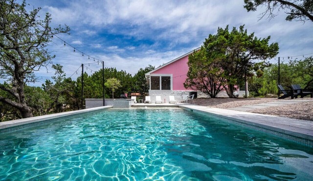 Pink House ATX Pool & Spa Firepit