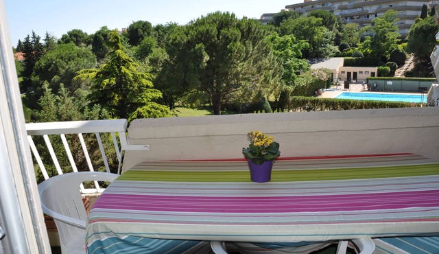 pleasant apartment overlooking park, tennis and swimming pool in secure residence
