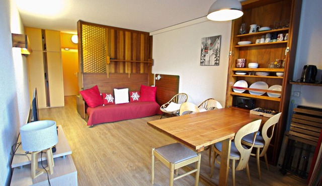 Pleasant studio at the foot of the slopes with balcony, pets allowed