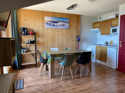 Plein sud, grande pièce de vie, vue imprenable sur les montagnes et parking couvert privé