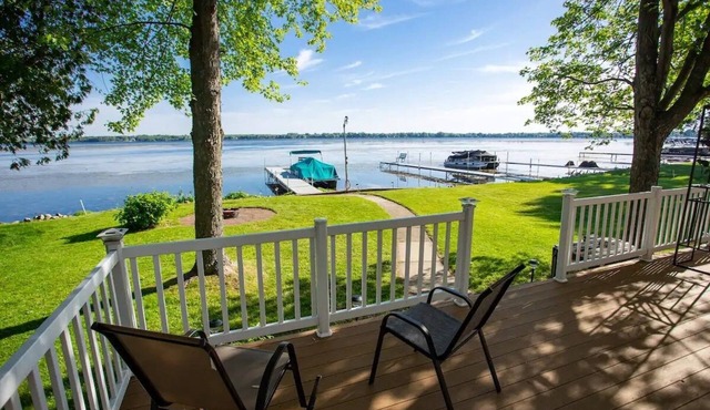 Plenty of room for family and friends at our home on full rec Shawano Lake!