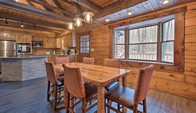 Pocono Log Cabin Fireplace, Fire Pits and Amenities