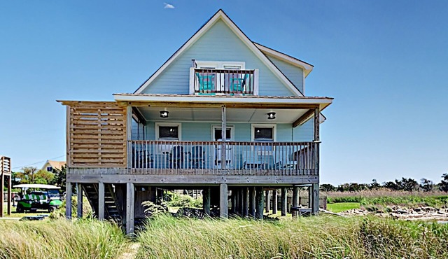 Point Of View: Relax on the deck watching passing boats and kayaks.