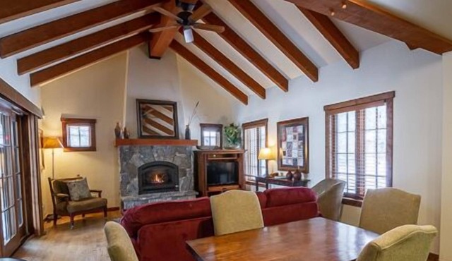 POMA Lift Access | Stone Fireplace | Private Hot Tub & Patio