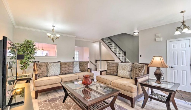 Pond-View Deck and Pool Table Woodbridge Haven!