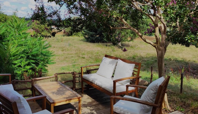 Pondside healthy lodging in lively Piégut-Pluviers