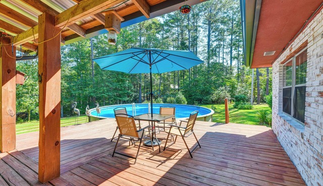 Pool & Deck: Pond-View Getaway in Newnan!